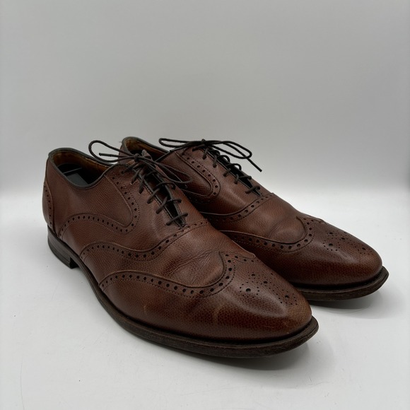 Allen Edmonds McClain‎ Wingtip Oxford Dress Shoes 11.5 D Brown Pebble Leather